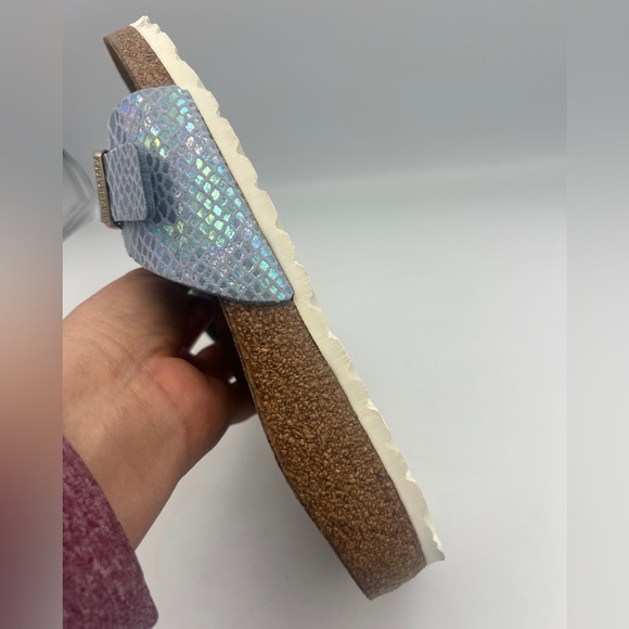 Birkenstock Women’s Arizona Sandal Sky Blue Shiny Snake Sky Size 36 (230) NEW - Picture 4 of 10